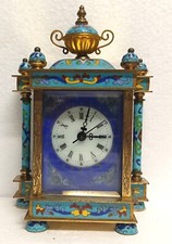 orologio tavolo meccanico VINTAGE CINA ottone/smalto metà 900