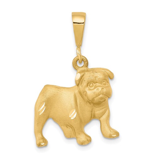 10k yellow gold dog pendant - gold,