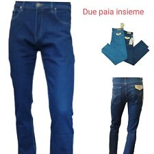 2 PEZZI  MASTINO JEANS uomo INVERNALE TAGLIE COMODE  elasticizzato vita alta