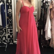 ALENA R. Vestito Lungo fucsia Abito da Cerimonia Serate Feste in Chiffon tg.42