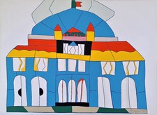 Ugo NESPOLO:serigrafia a colori,80's,arte,pop art,arredamento,Dialoghi Club