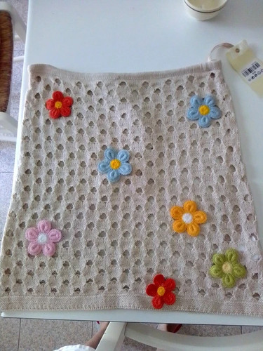 Minigonna beige fiori - fiori, come