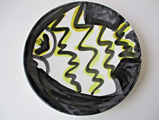 Piatto ceramica pesce dipinto a mano Fish Art firmato stile Picasso Mirò Capron