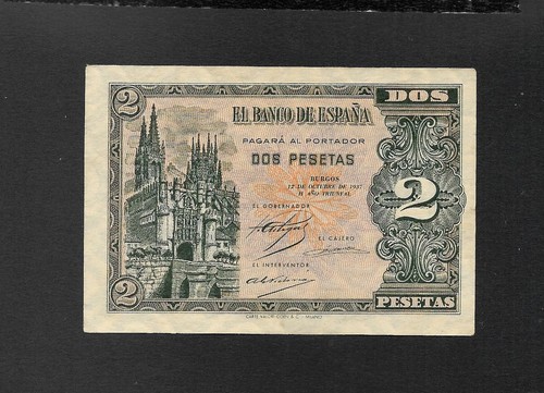 Pesetas octubre 1937 serie b - pesetas,