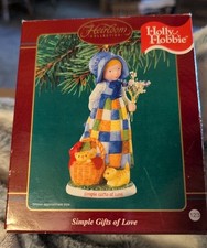 2003 cimelio Holly Hobbie REGALI SEMPLICI D'AMORE ornamento decorazione da collezione + scatola