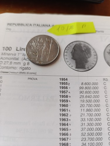 Moneta 100 lire del - 100,