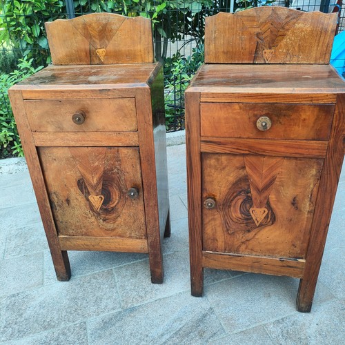 Coppia comodini legno con - coppia,
