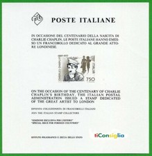 ITALIA 1989 Foglietto Chaplin