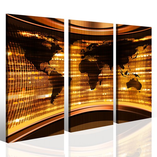 Quadro mappa world map stampa - quadro,