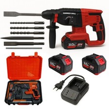 Martello Trapano Demolitore Perforatore a Batteria + valigetta completa di punte