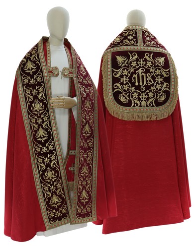 Piviale romano rosso con - piviale, stola