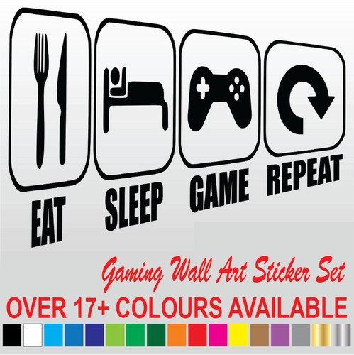 Adesivi murali eat sleep - murali, game