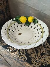 Centrotavola Limoni In Ceramica Fatto A Mano 26x8 cm.