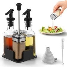 Set Olio Aceto Sale Pepe 2 bottiglie per olio e aceto da 200 ml 2 vasetti da 120