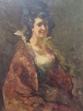 Dipinto Olio Su Tela. Ritratto