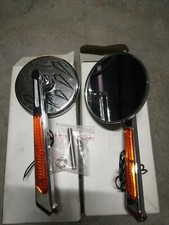 COPPIA SPECCHIETTI RETROVISORI CROMATI PER HARLEY DAVIDSON  CON FRECCE ZODIAC