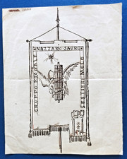 GENOVA FASCISMO STENDARDO GRUPPO NAZARIO SAURO - DISEGNO A CHINA