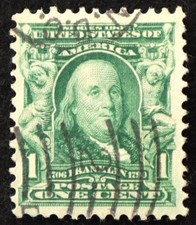 U.S. Used Stamp Scott #300 1c