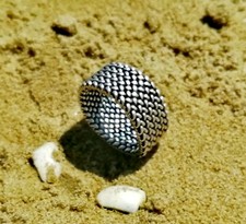 ANELLO A MAGLIA MILANO MORBIDA FASCIA IN ARGENTO 925 BRUNITO UOMO DONNA