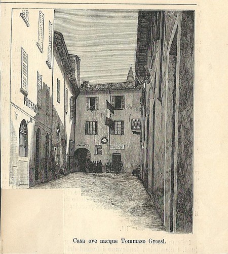 Stampa antica bellano casa - antica,