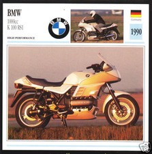 Scheda tecnica foto moto BMW 1000cc K100 RS1 K-100 K1 (987cc) 1990 scheda informativa