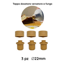 3Pz Tappo dosatore Versatore a fungo per Bottiglie Aceto Olio amari liquori 22mm