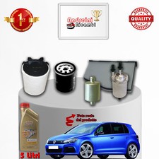 KIT TAGLIANDO 4 FILTRI E OLIO VOLKSWAGEN GOLF VI 1.6 BiFuel 75KW 102CV 2009 ->