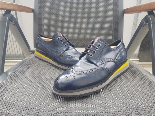 Prada scarpe uomo blu scuro