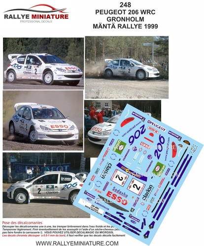 Decals ref 0248 peugeot - 1/43,
