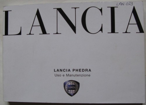 Lancia phedra manuale - phedra,