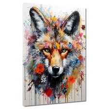 Quadro stampa su tela lupo pop