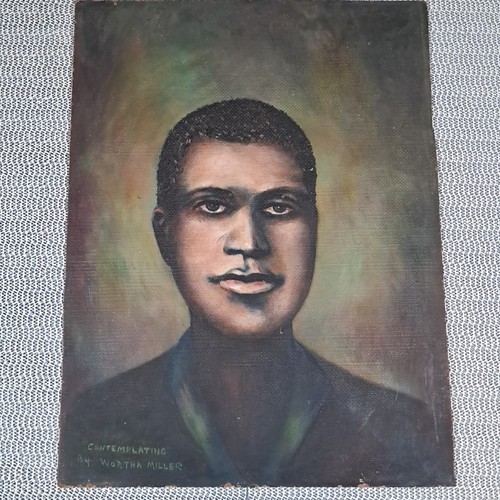 Dipinto vintage ritratto nero