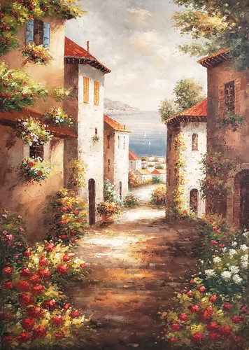 Villaggio toscano 36x24 - villaggio, #4d-3,