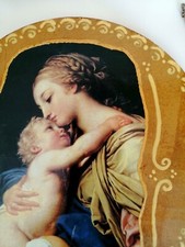 Decoupage Su legno Madonna Con Bambino Oggettistica Casa Regalo Festività 