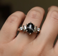 Anello Zaffiro Stella Nera