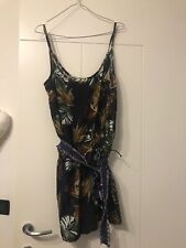 abito A Tuta KONTATTO Tg M Colore Blu Con Fiori E Cintura In Jeans