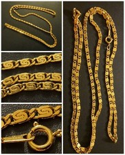 Catenina COLLANA girocollo BIGIOTTERIA c ORO inossidabile VINTAGE 80 nuova 90 cm