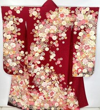 Kinkoma ricamo Furisode altezza 160-170 cm misura fiori di ciliegio peonia seta