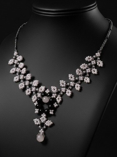 Collana artigianale floreale - collana,