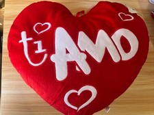 cuscino a cuore peluche TI AMO