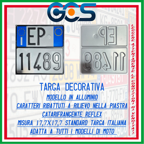 Replica targa moto - replica, modello