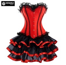 Corsetto Bustino Burlesque Donna Gotico Vestito Spettacolo Steampunk BURLQ01