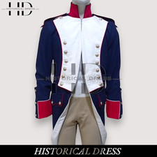 Cappotto Lana Napoleonica Britannica Riproduzione Uomo Nuovo - Uniforme Militare Blu