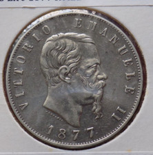 5 LIRE 1877 ZECCA DI ROMA  2°