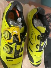 SCARPE MTB N.43 CARBONIO TACCHETTE SPD VERDE FLUO CHIUSURA RAPIDA BOA 2 CRICCHET