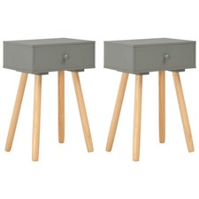 2x Comodini Neri Set Massello