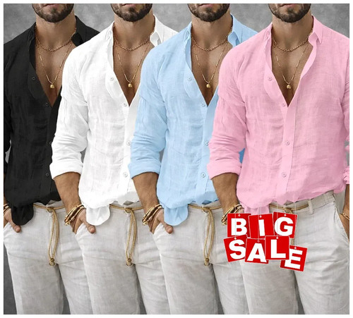 Camisa lino algodón para - algodón,