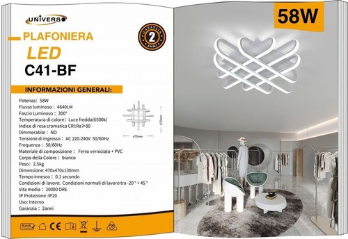 Plafoniera led universo c41 - led,