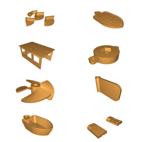Scafo barca stampato 3d - scafo,