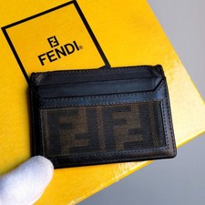 portafogli FENDI porta carte card case wallet zucca brown monogram logo FF pelle